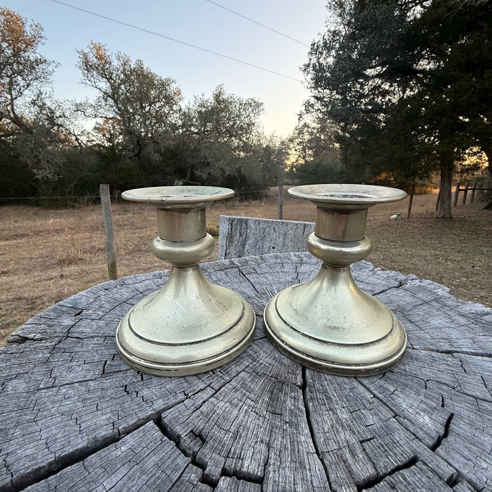 Vintage Silver Candle Holders